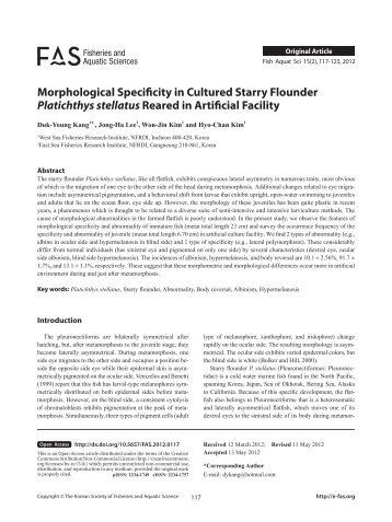 Morphological Specificity in Cultured Starry Flounder ... - E-fas.org