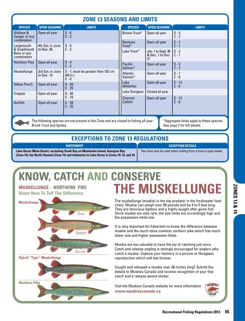 2013 Ontario Fishing Regulations Summary - FMZ 13 ... - Ontario.ca