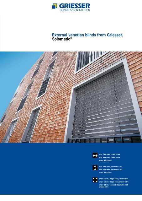 External venetian blinds from Griesser. Solomatic® - Crocist