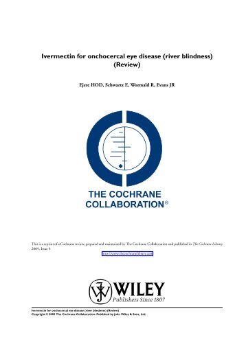 Ivermectin for onchocercal eye disease (river blindness) (Review)