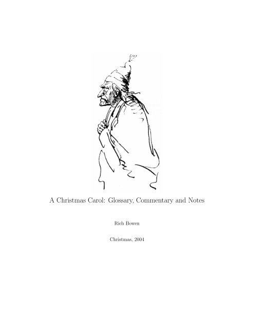 A Christmas Carol: Glossary, Commentary and Notes - Dr Bacchus