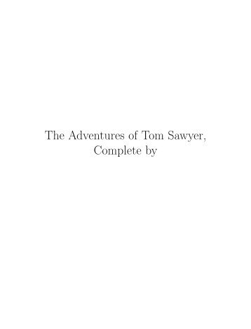 The Adventures of Tom Sawyer, Complete by - iTeX translation reports