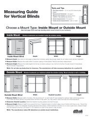 Vertical Blinds Stacking Chart