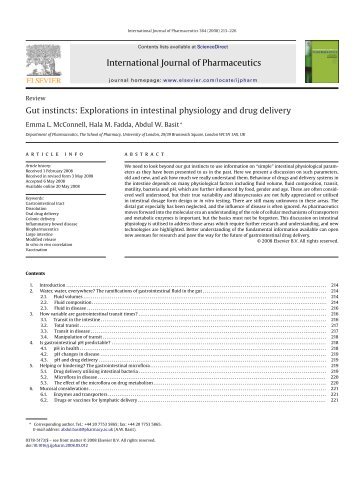 Gut instincts: Explorations in intestinal physiology and drug