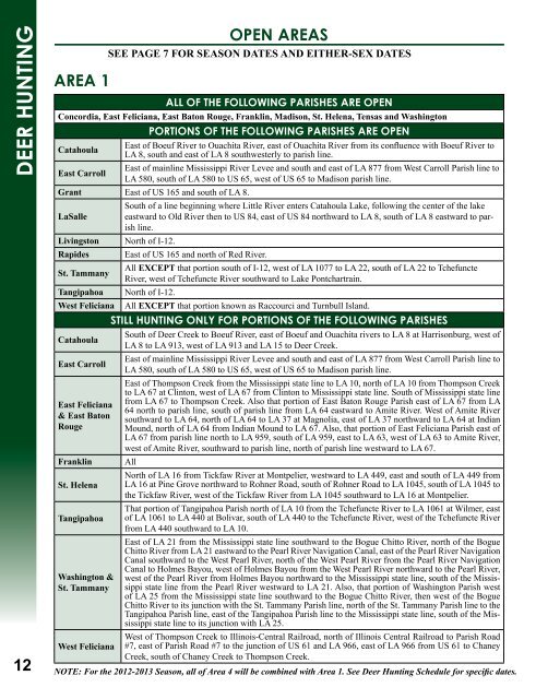 2011-2012 Hunting Regs low-res - Louisiana Department of Wildlife ...