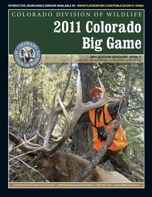 2011 Division of Wildlife Big Game Brochure - Rainbow Lake Lodge ...