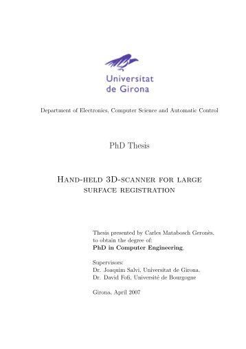 PhD Thesis Hand-held 3D-scanner for large surface registration - UdG