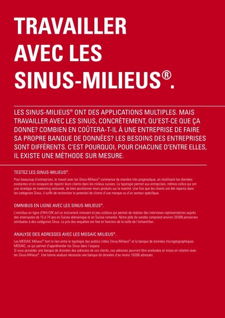 Sinus-Milieus: Instrument de travail pour une ... - Publisuisse SA