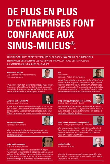 Sinus-Milieus: Instrument de travail pour une ... - Publisuisse SA