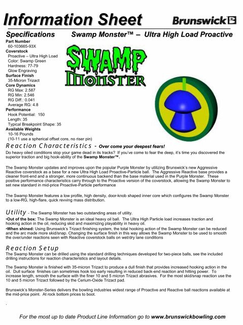 Information Sheet Brunswick Bowling Information Sheet Brunswick Bowling