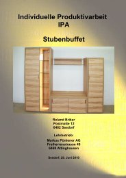 Individuelle Produktivarbeit IPA Stubenbuffet ... - Markus Püntener AG