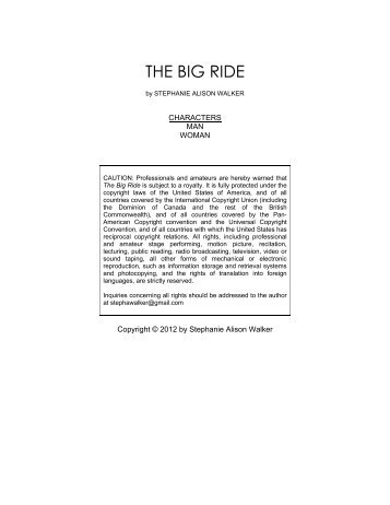 THE BIG RIDE - 10-Minute Plays