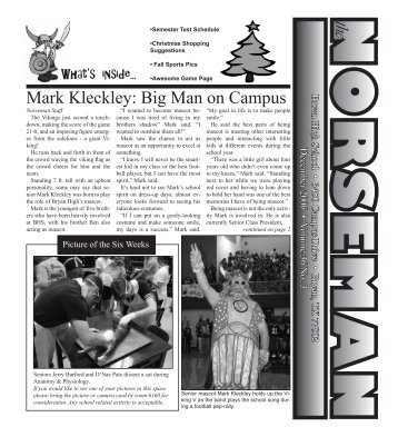 Mark Kleckley: Big Man on Campus - of Bryan ISD CI Websites