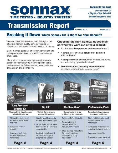 March Transmission Report Sonnax March Transmission Report Sonnax
