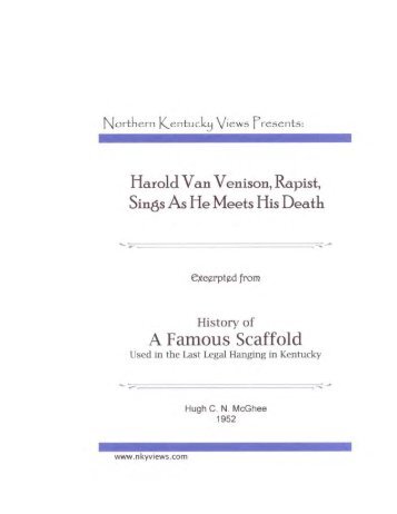 Harold Van Venison, Rapist, - Northern Kentucky Views