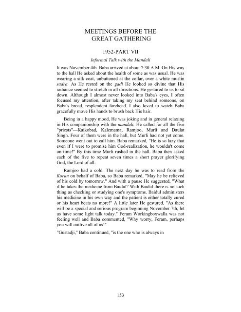 Meetings Before The Great Gathering Avatar Meher Baba Trust Meetings Before The Great Gathering Avatar Meher Baba Trust