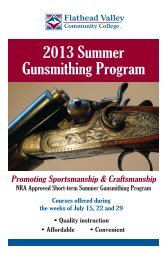 Gunsmithing Brochure - Flathead Valley Community College