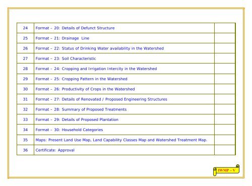 integrated watershed management programme – v - tawdeva