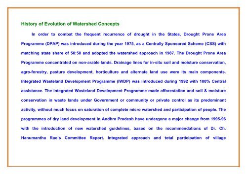 integrated watershed management programme – v - tawdeva