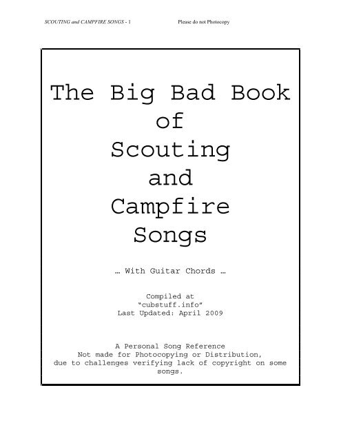 The Big Bad Book Of Scouting And Campfire Songs Horntip