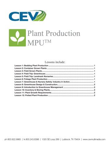 Plant Production MPUTM - CEV Multimedia