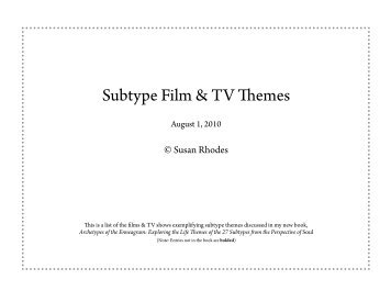 Subtype Film & TV Themes - Enneagram Dimensions