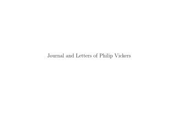 Journal and Letters of Philip Vickers - iTeX translation reports