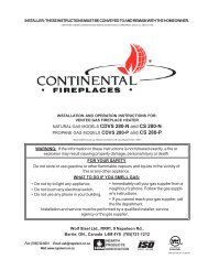 Installation Manual - Continental Fireplaces