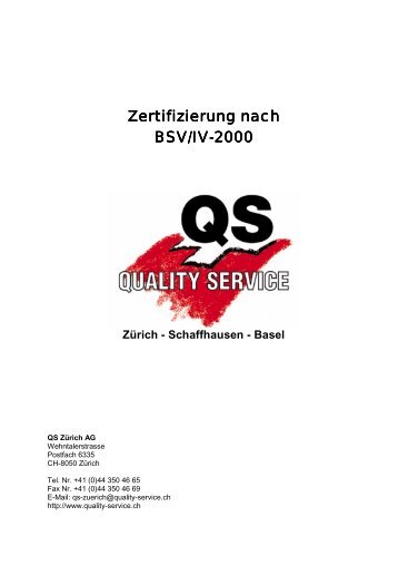 BSV/IV-2000 - bei QS Quality Service