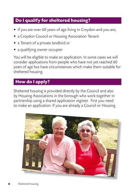 Sheltered Housing Leaflet - Croydon Council