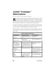 JCAHO “Forbidden” Abbreviations