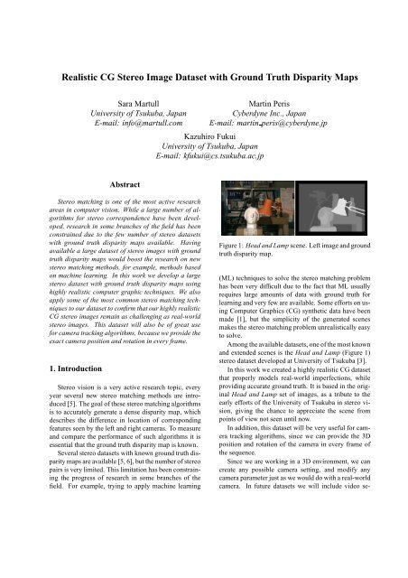 Realistic CG Stereo Image Dataset with Ground Truth Disparity Maps