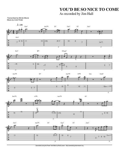 01 Youd Be So Nice To Come Home Guitar Jazz Tabs 01 Youd Be So Nice To Come Home Guitar Jazz Tabs
