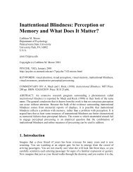 Psyche 7(2): Inattentional Blindness: Perception or Memory ... - ASSC
