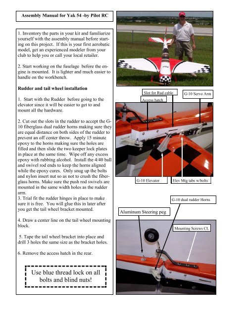 Pilot-RC YAK54 General Install Manual.pdf - Troy Built Models