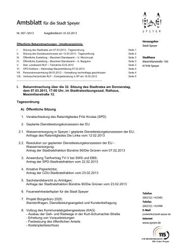 Für Download als PDF-Dokument bitte hier klicken - Speyer