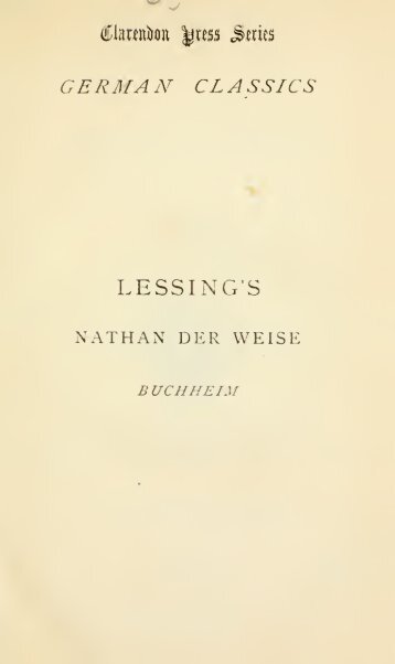 Nathan der Weise, a dramatic poem. Edited, with English notes, etc.