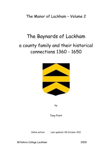 The Baynard family - Lackham Countryside Centre