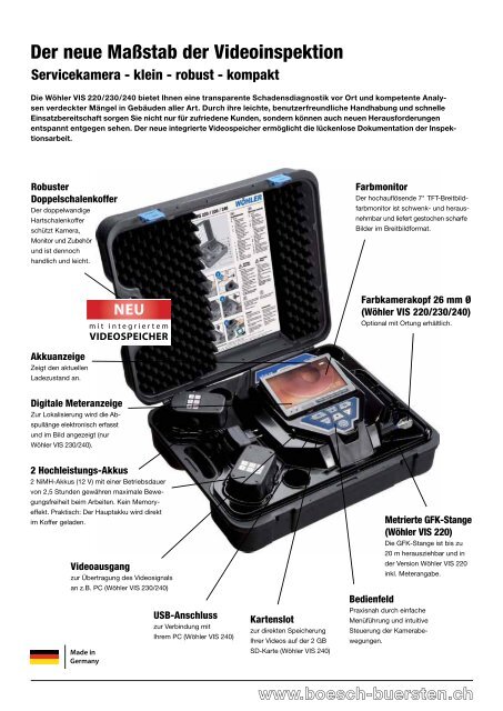 Wöhler VIS 220/230/240 Servicekamera - klein - kompakt
