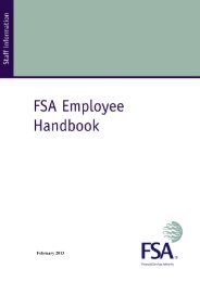 FSA Employee Handbook - Financial Services Authority