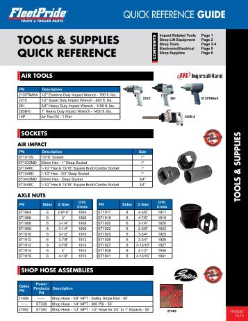 Tools & Supplies Quick Reference Sales Guide - FleetPride