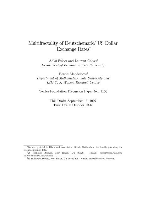 Multifractality of US Dollar/Deutsche Mark Exchange Rates - Studies2