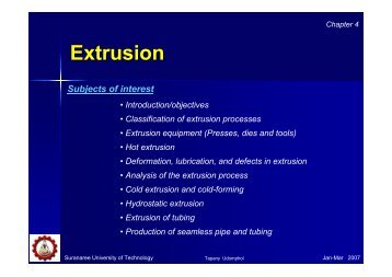 Chapter 4 – Extrusion