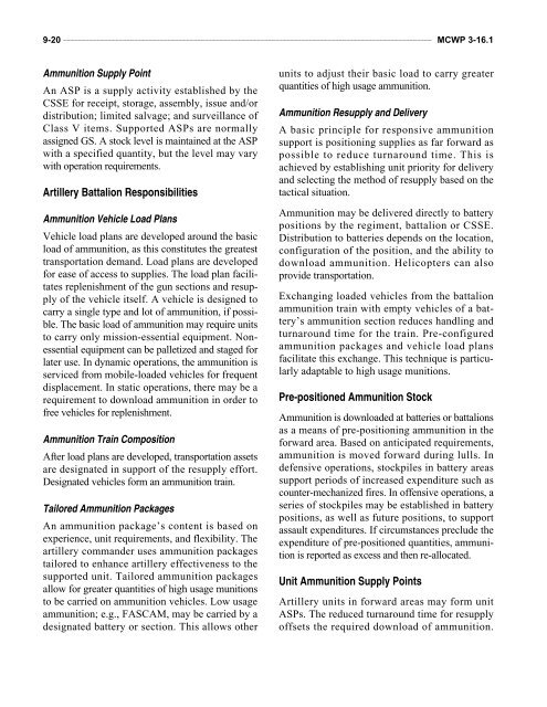 MCWP 3-16.1 Artillery Operations.pdf - Marine Corps Community ...