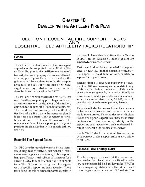 MCWP 3-16.1 Artillery Operations.pdf - Marine Corps Community ...