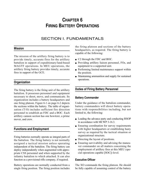 MCWP 3-16.1 Artillery Operations.pdf - Marine Corps Community ...