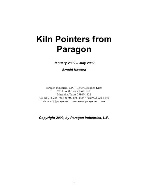 Kiln Pointers From Paragon Kilns, Armstrong S 288 Adhesive Home Depot