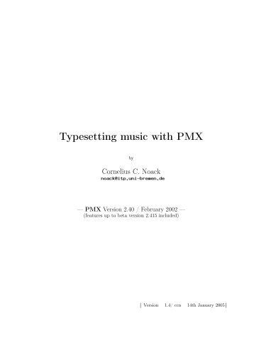 Typesetting music with PMX - Werner Icking Music Archive