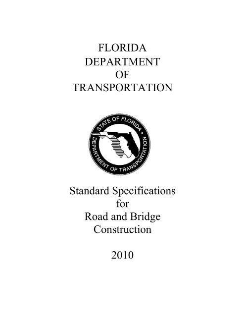 Standard Specifications for Road and Bridge Construction - Florida ...