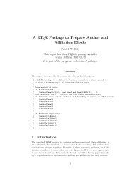 A LATEX Package to Prepare Author and Affiliation Blocks